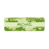 Dark Olive Green Camo Camouflage Name Persoonlijk Etiket (Voorkant)