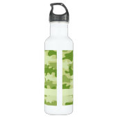 Dark Olive Green Camo Camouflage Persoonlijke naam Waterfles (Achterkant)