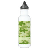 Dark Olive Green Camo Camouflage Persoonlijke naam Waterfles (Links)