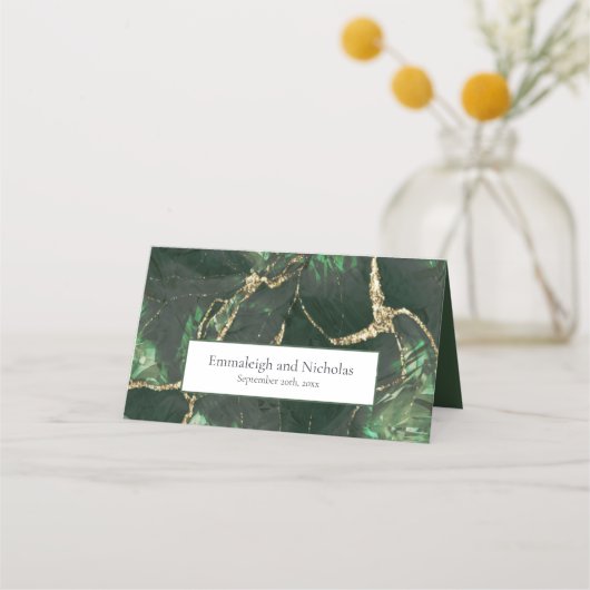 Dark Olive Green Gemstone Plaatskaartje (Achterkant)