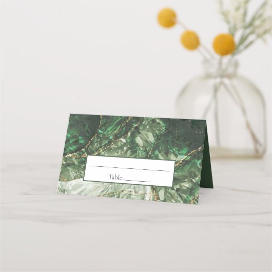 Dark Olive Green Gemstone Plaatskaartje (Voorkant)