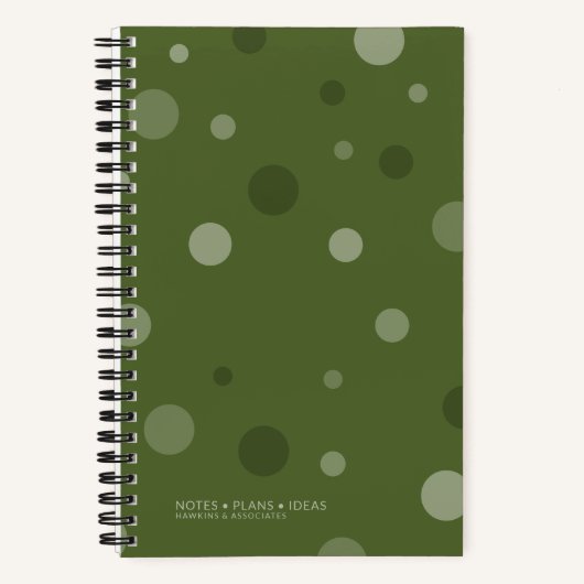 Dark Olive Green Pop Stippen spiraalgebonden Notitieboek (Voorkant)