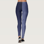 Dark Ombre Musical Notes Navy Leggings (Achterkant)
