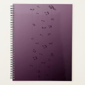 Dark Ombre muzieknoten Mauve Planner (Voorkant)