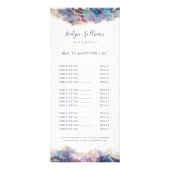 dark opal design price list rack-kaart reclamekaart (Voorkant)