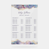 Dark Opal Design prijslijst Acryl Bord (Voorkant)