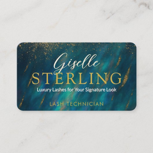 Dark Opal Glam Modern Lash Tech QR-code Visitekaartje (Voorkant)