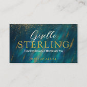 Dark Opal Glam Stone Script Moderne QR-code Visitekaartje