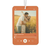Dark Orange 60th Anniversary Photo Music Player Luchtverfrisser (Achterkant)