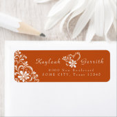 Dark Orange Shabby Chic Return Address Label (Insitu)