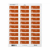 Dark Orange Shabby Chic Return Address Label (Full Sheet)