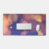 Dark Oranje Bokeh Bureaumat (Keyboard & Muis)