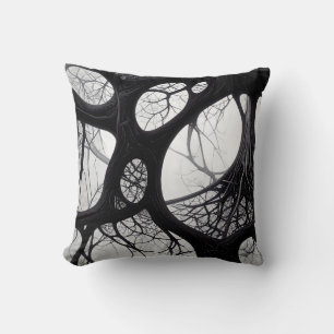 Dark Organic Roots Abstract Patroonkussen Kussen