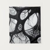 Dark Organic Roots Abstract Tapestry Wandkleed (Voorkant)