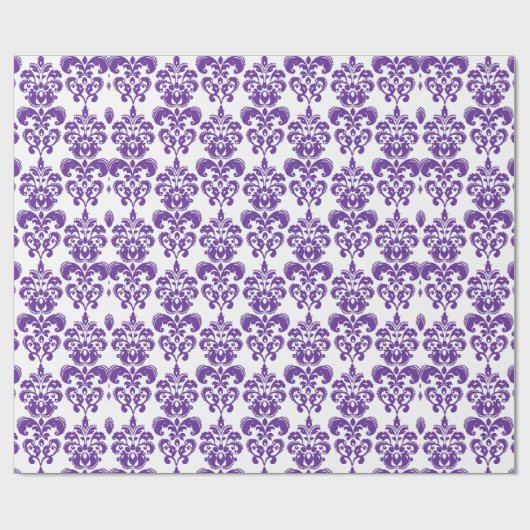 DARK PAARS DAMASK PATTERN 2 CADEAUPAPIER (Vlak)