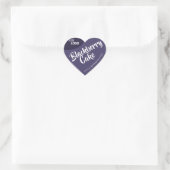 Dark Paars Lila Silver Lijst Logo Baking Hart Sticker (Tas)
