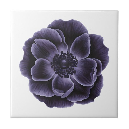 Dark Paarse Bloom Botanical Art Design Tegeltje (Voorkant)