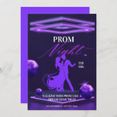 Dark Paarse Bold Prom Event Kaart (Voorkant / Achterkant)
