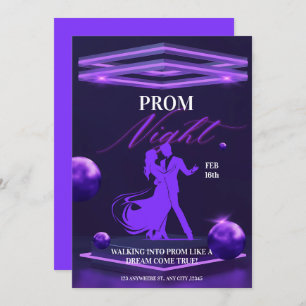 Dark Paarse Bold Prom Event Kaart