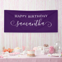 Dark Paarse Happy Birthday Schattigee krul naam