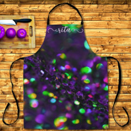 Dark Paarse sprankelende werk Schort