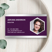 Dark Paarse Steel Silver Real Estate Foto Realtor Visitekaartje