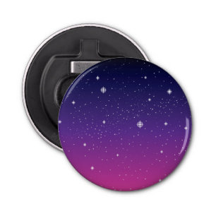 Dark Paarse Sterrennacht Sky Button Flesopener