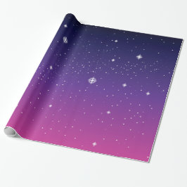 Dark Paarse Sterrennacht Sky Cadeaupapier