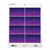 Dark Paarse Sterrennacht Sky Etiket (Full Sheet)