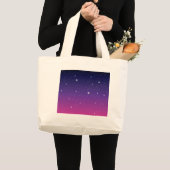 Dark Paarse Sterrennacht Sky Grote Tote Bag (Voorkant (product))