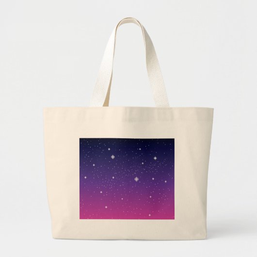 Dark Paarse Sterrennacht Sky Grote Tote Bag (Voorkant)