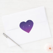 Dark Paarse Sterrennacht Sky Hart Sticker (Envelop)