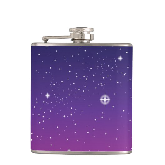 Dark Paarse Sterrennacht Sky Heupfles (Voorkant)