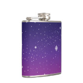 Dark Paarse Sterrennacht Sky Heupfles (Rechts)