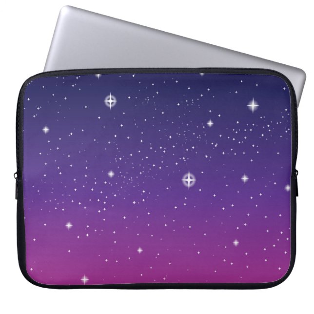 Dark Paarse Sterrennacht Sky Laptop Sleeve (Voorkant)