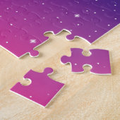 Dark Paarse Sterrennacht Sky Legpuzzel (Zijkant)