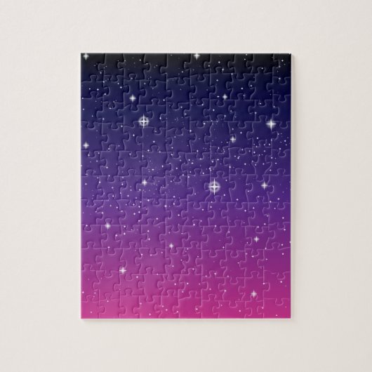 Dark Paarse Sterrennacht Sky Legpuzzel (Verticaal)