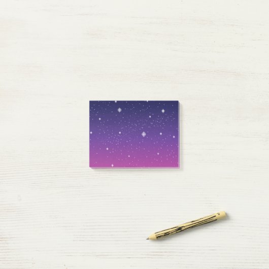 Dark Paarse Sterrennacht Sky Post-it® Notes (Op bureau)
