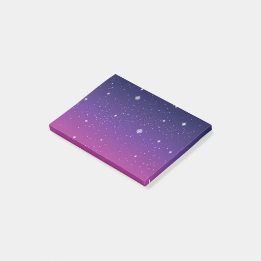 Dark Paarse Sterrennacht Sky Post-it® Notes (Schuin)