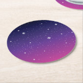 Dark Paarse Sterrennacht Sky Ronde Kartonnen Onderzetter (Gebogen)