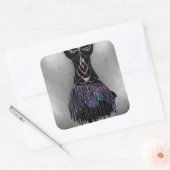 Dark Painted Flapper Dress Vierkante Sticker (Envelop)