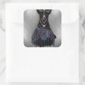 Dark Painted Flapper Dress Vierkante Sticker (Tas)