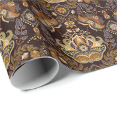 Dark Paisley: Bloemen Indische naadloos. Cadeaupapier (Rol Hoek)