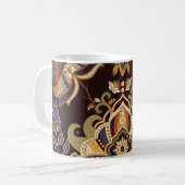 Dark Paisley: Bloemen Indische naadloos. Koffiemok (Voorkant links)