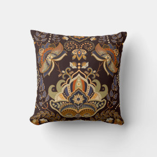 Dark Paisley: Bloemen Indische naadloos. Kussen