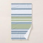 Dark Pastel Blue and Spring Rain Stripes Bad Handdoek (Handdoek)