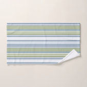Dark Pastel Blue and Spring Rain Stripes Bad Handdoek (Handdoek)