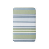 Dark Pastel Blue and Spring Rain Stripes Badmat (Voorkant Verticaal)