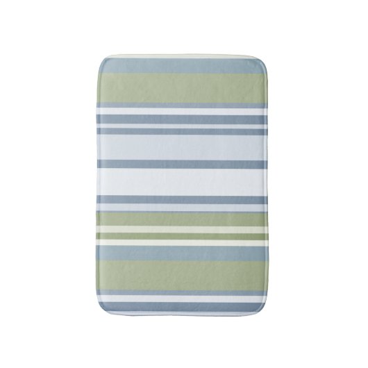 Dark Pastel Blue and Spring Rain Stripes Badmat (Voorkant Verticaal)