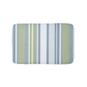 Dark Pastel Blue and Spring Rain Stripes Badmat (Voorkant)